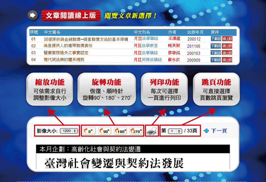 月旦法學知識庫,博碩論文,文章閱讀線上版